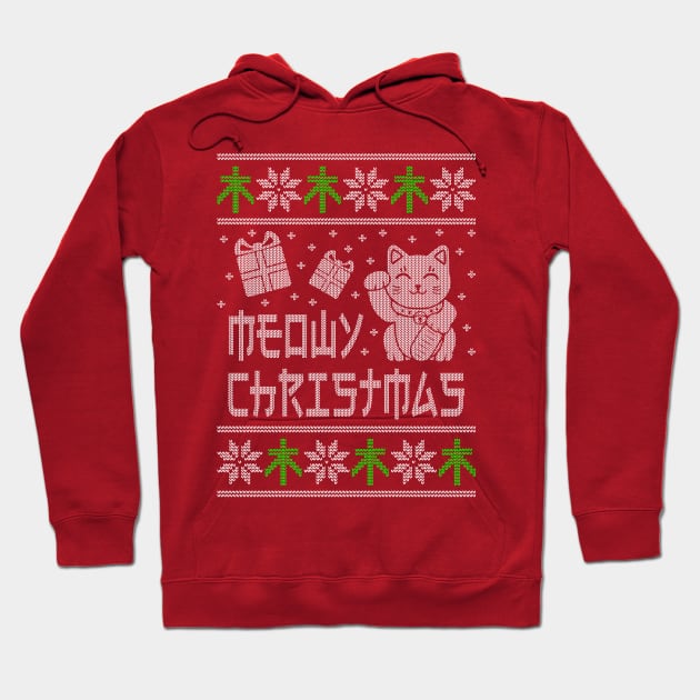 Meowy Christmas Ugly Cat Shirt and Sweatshirt Hoodie by LacaDesigns